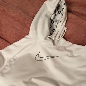 White Nike Cropped Hoodie